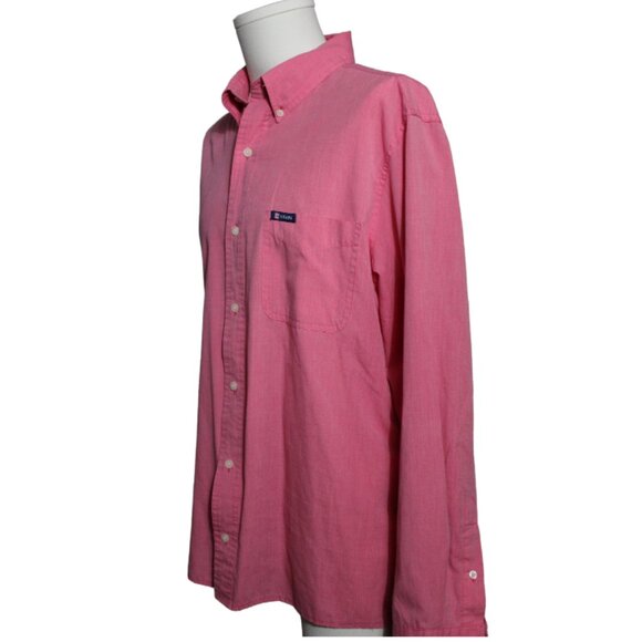 CHAPS Ralph Lauren SZ L Men's Coral Long Sleeve Button Down Shirt - Picture 2 of 8